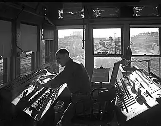 Stellwerk des Rangierbahnhofs 1946