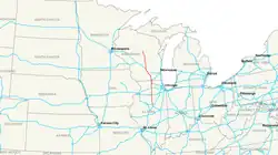 Streckenverlauf der Interstate 39