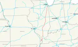 Streckenverlauf der Interstate 57