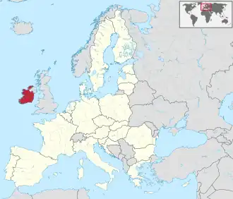 Lage Irlands innerhalb der Europäischen Union