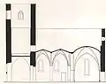 Längsschnitt der alten Kirche