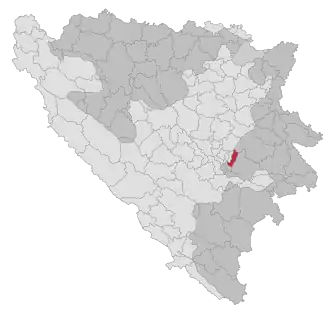 Lage der Gemeinde Istočni Stari Grad in Bosnien und Herzegowina (anklickbare Karte)