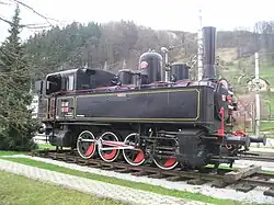 Denkmallok JZ 52-011 in Laško (Slowenien), gebaut 1918 als kkStB 178.204