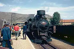 Lokomotive 83-146 mit einem Personenzug in Čapljina, 1968.