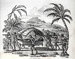 Jacob Haafner auf Reisen in einem Palankin