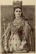 Königin Jadwiga nach Jan Matejko aus seinem 1892 erschienenen Portfolio Poczet królów i książąt polskich („Gefolge der polnischen Könige und Fürsten“).