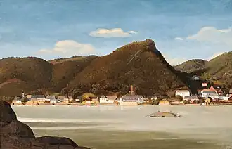 Sarmingstein 1817. Ölmalerei von Jakob Alt