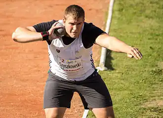 Jakub Szyszkowski Rang neun mit 19,36 m