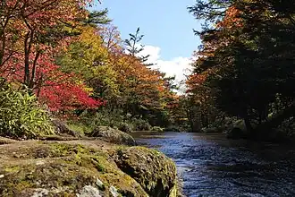 Fluss Yu in der Senjogahara-Ebene