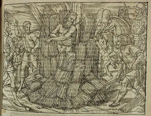 Hieronymus von Prag auf dem Scheiterhaufen, John Foxe’s Book of Martyrs (1563)
