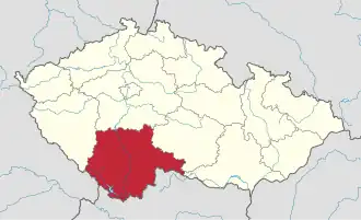 Lage von Jihočeský kraj in Tschechien (anklickbare Karte)