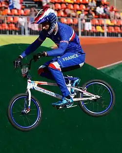 Joris Daudet beim olympischen BMX-Rennen 2016
