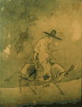 Giryeodo (기려도, 騎驢圖) Reiten auf dem Pferd, 1650