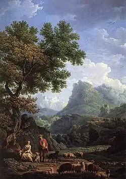 Claude Joseph Vernet, Hirten in den Alpen (zweite Hälfte des 18. Jahrhunderts), Öl auf Leinwand.