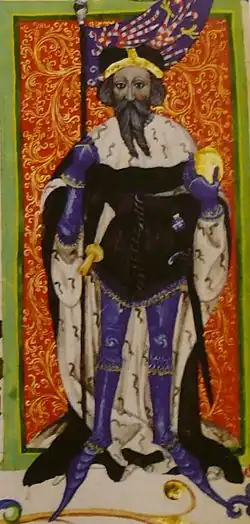 Jobst von Mähren im Codex Gelnhausen, 15. Jh.