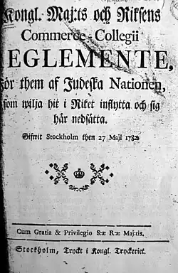 Judenreglement 1782