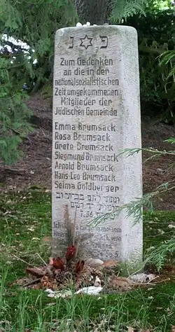 Stele auf dem jüdischen Friedhof in Beverstedt