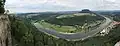 Blick von der Festung Königstein auf den Elbebogen und den darüber liegenden Lilienstein