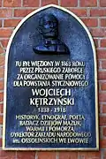 Plakette zur Erinnerung an Wojciech Kętrzyński