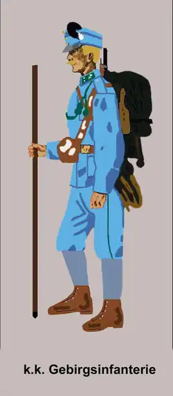 Gebirgs­infanterist in Marsch­adjustierung