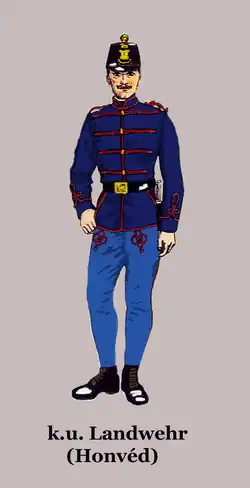 Honvéd-Infanterist, in sog. Skelett-Attila, 1901