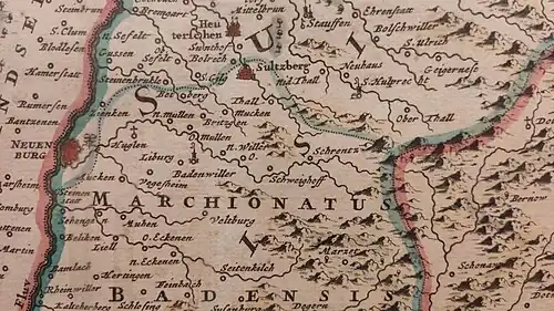 Karten-Ausschnitt[26] von Nicolaes Visscher I, um 1670 (Klemmbach rechts vom Rhein)