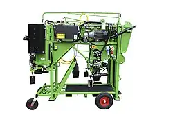 Moderner Klauenpflegestand der dänischen Firma KVK - Ansicht von rechts (Foto mit Erlaubnis der Pressestelle von KVK freigegeben für öffentliche und Wikipedia-Nutzung)