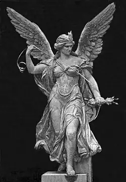 Historismus: Reichspostgebäude, Statue der Telegraphie um 1900