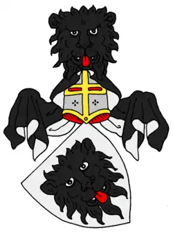 Stammwappen derer von Kahlden, rote Linie und schwarze Linie