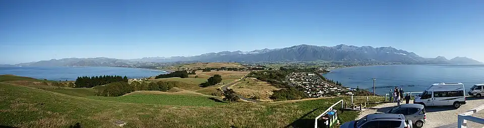 Panorama mit Blick auf Seaward Kaikoura Range