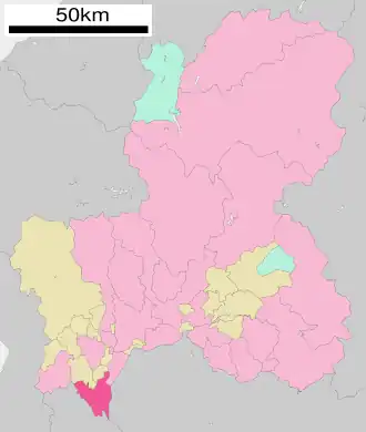 Lage Kaizus in der Präfektur