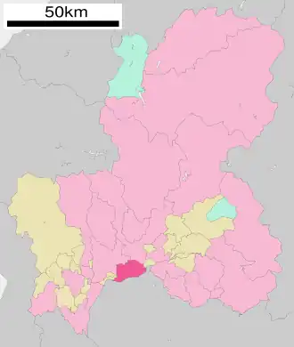 Lage Kakamigaharas in der Präfektur
