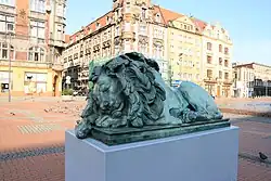 Schlafender Löwe, Beuthen O.S. Marktplatz