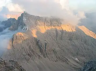 Kaltwasserkarspitze von der Birkkarspitze