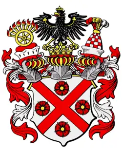 Wappen der Grafen von Kanitz von 1798 mit dem preußischen Adler als 3. Helmzier