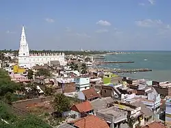 Blick über Kanyakumari, dominierend die Wallfahrtskirche Our Lady of Ransom