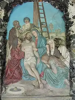 6. „Abnahme Jesu vom Kreuz“, „Umarmung des Leichnams Jesu“ (vgl. Beweinung Christi)