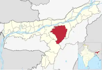 Lage des Karbi-Anglong-Distriktes/Assam