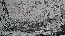 Kehre der Carolusstraße bei Schottwien (um 1803)