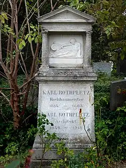 Karl Rothpletz (1814–1885), Hochbaumeister, Architekt. Grab auf dem Friedhof Wolfgottesacker, Basel
