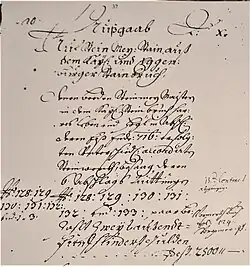 1716 Steinmetzrechnung Haresleben und Hügel