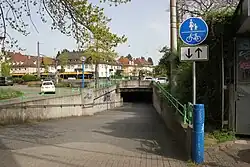 Unterführung, gemeinsam mit Fußverkehr