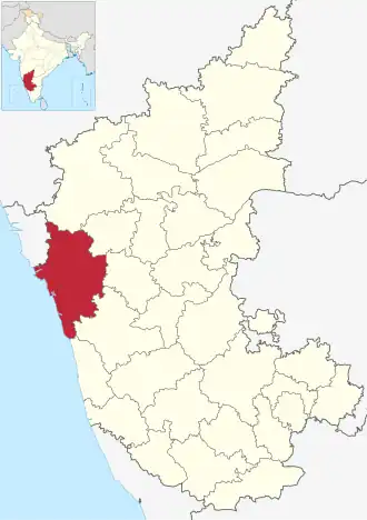Positionskarte des Distrikts Uttara Kannada