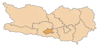 Lage des Bezirks Villach im Bundesland Kärnten (anklickbare Karte)