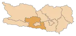 Lage des Bezirkes Villach-Land in Kärnten