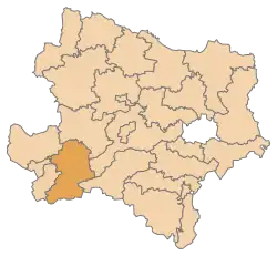 Lage des Bezirkes Scheibbs in Niederösterreich