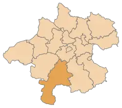 Lage des Bezirkes Gmunden innerhalb Oberösterreichs