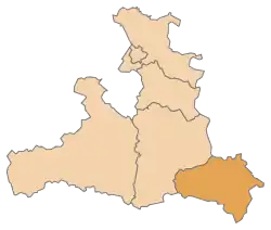 Lage des Bezirks Bezirk Tamsweg im Land Salzburg (anklickbare Karte)