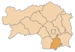 Lage des Bezirks Bezirk Leibnitz im Bundesland Steiermark (anklickbare Karte)