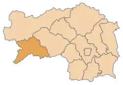 Lage des Bezirks Bezirk Murau im Bundesland Steiermark (anklickbare Karte)